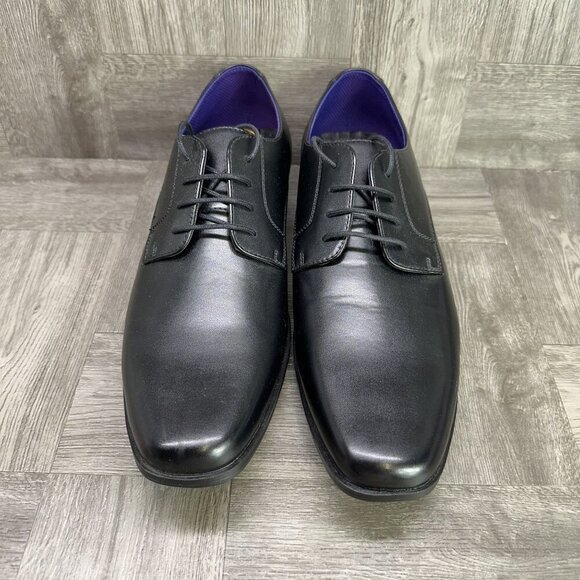 Perry Ellis Men's size 10 Black Dress Shoes - Picture 2 of 6